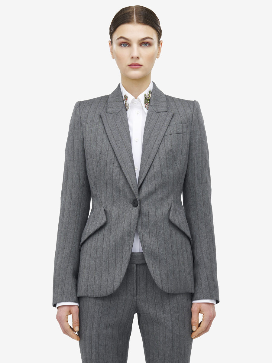 ALEXANDER MCQUEEN - Herringbone Single-breasted Jacket - Item 839134QJAFE112